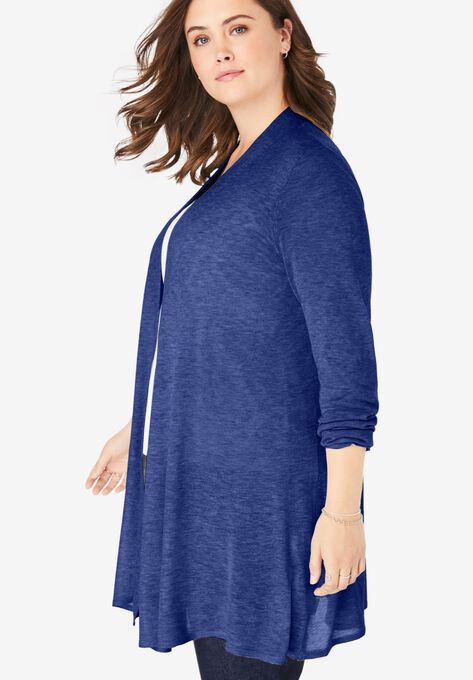 Lightweight Open Front Cardigan, , alternate image number null