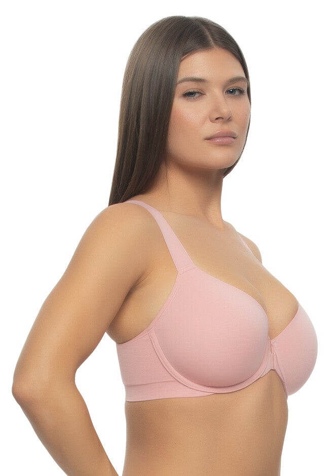 Utopia Front-Close Racerback T-Shirt Bra, BRIDAL ROSE, alternate image number 2