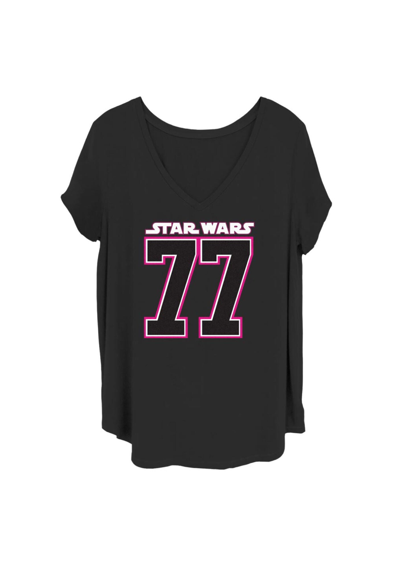 Varsity Girl 77 V-Neck T-Shirt, BLACK, hi-res image number 0