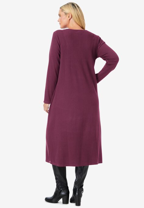 Thermal Knit Lace Bib Dress, , on-hover image number null