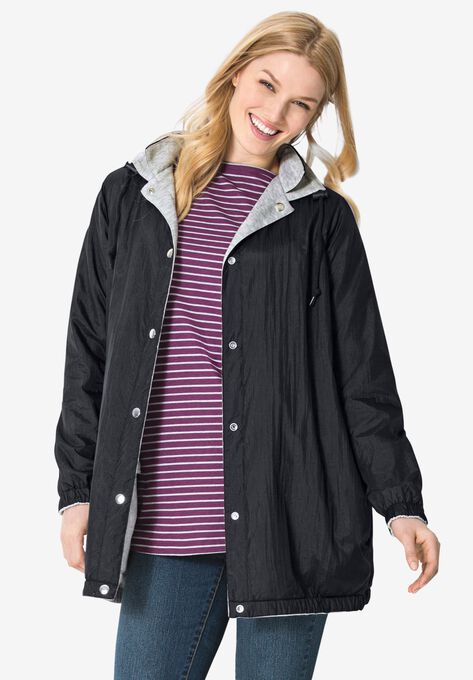Fleece Nylon Reversible Jacket, , alternate image number null