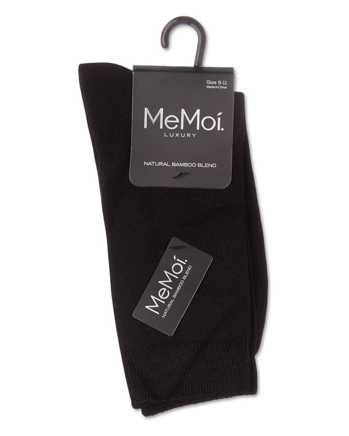 Women&#39;s Flat-Knit Bamboo Blend Crew Socks, BLACK, alternate image number 2