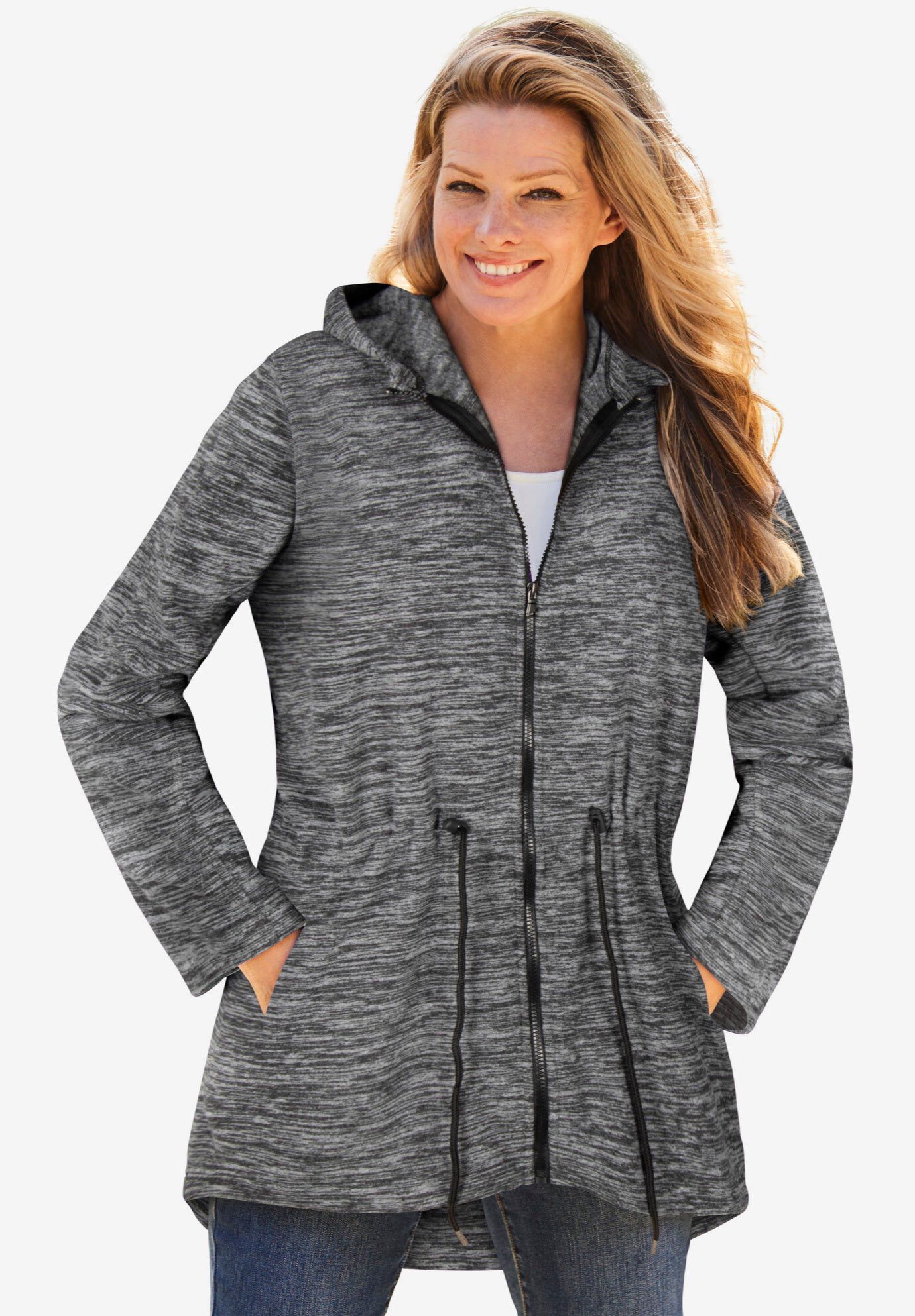 Microfleece Anorak, MEDIUM HEATHER GREY, hi-res image number 0