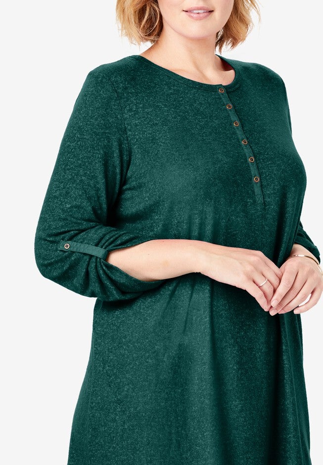 Cozy Henley Tunic, , alternate image number null