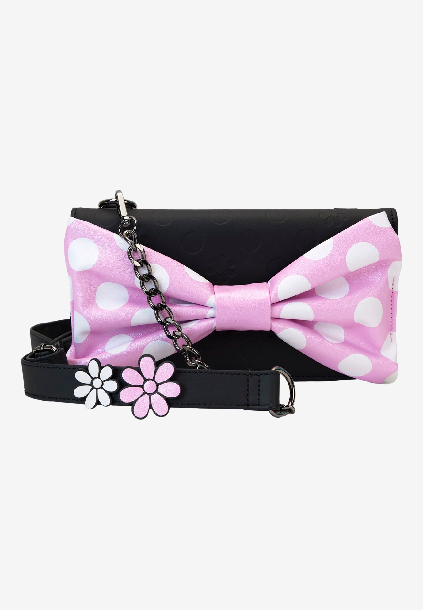 Loungefly x Disney Minnie Mouse Clutch Crossbody Bag Rock The Dots, BLACK, alternate image number 6