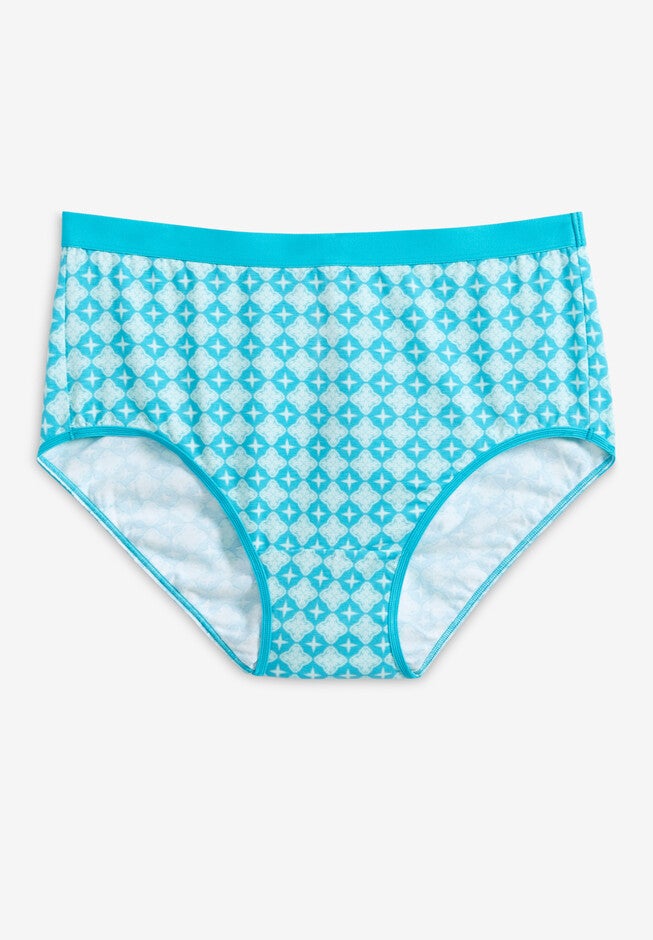 Cotton Full Brief Panty, TONAL MEDALLION BLUE, hi-res image number null