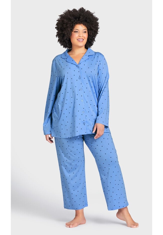 Button Star Sleep Top, STAR PRINT, alternate image number null