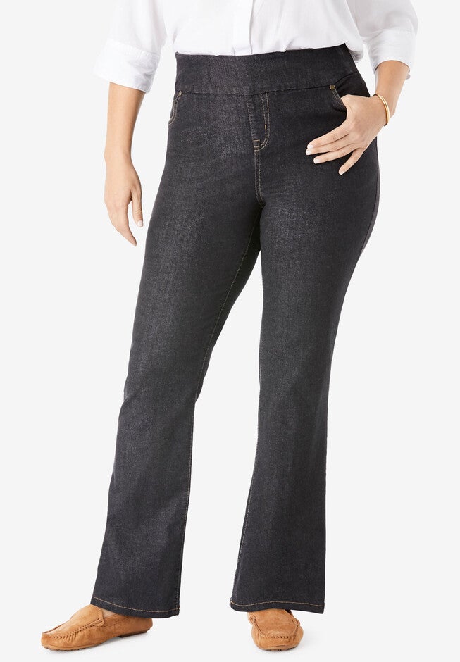 Bootcut Smooth Waist Jean, BLACK DENIM, hi-res image number 0