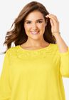 Crochet Trim Tee, , alternate image number null