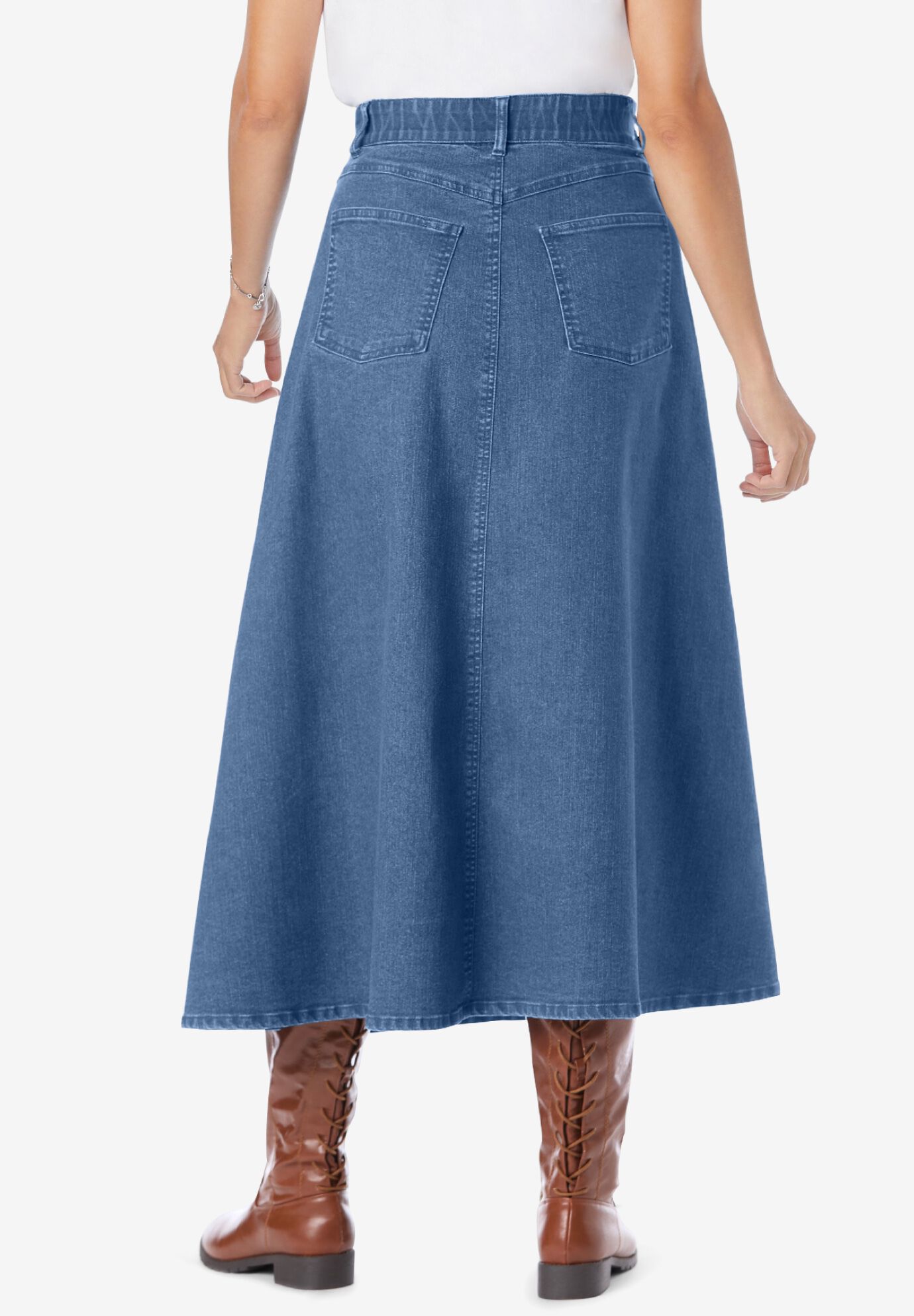 Secret Solutions™ Tummy Smoothing Maxi Skirt, INDIGO, on-hover image number 1