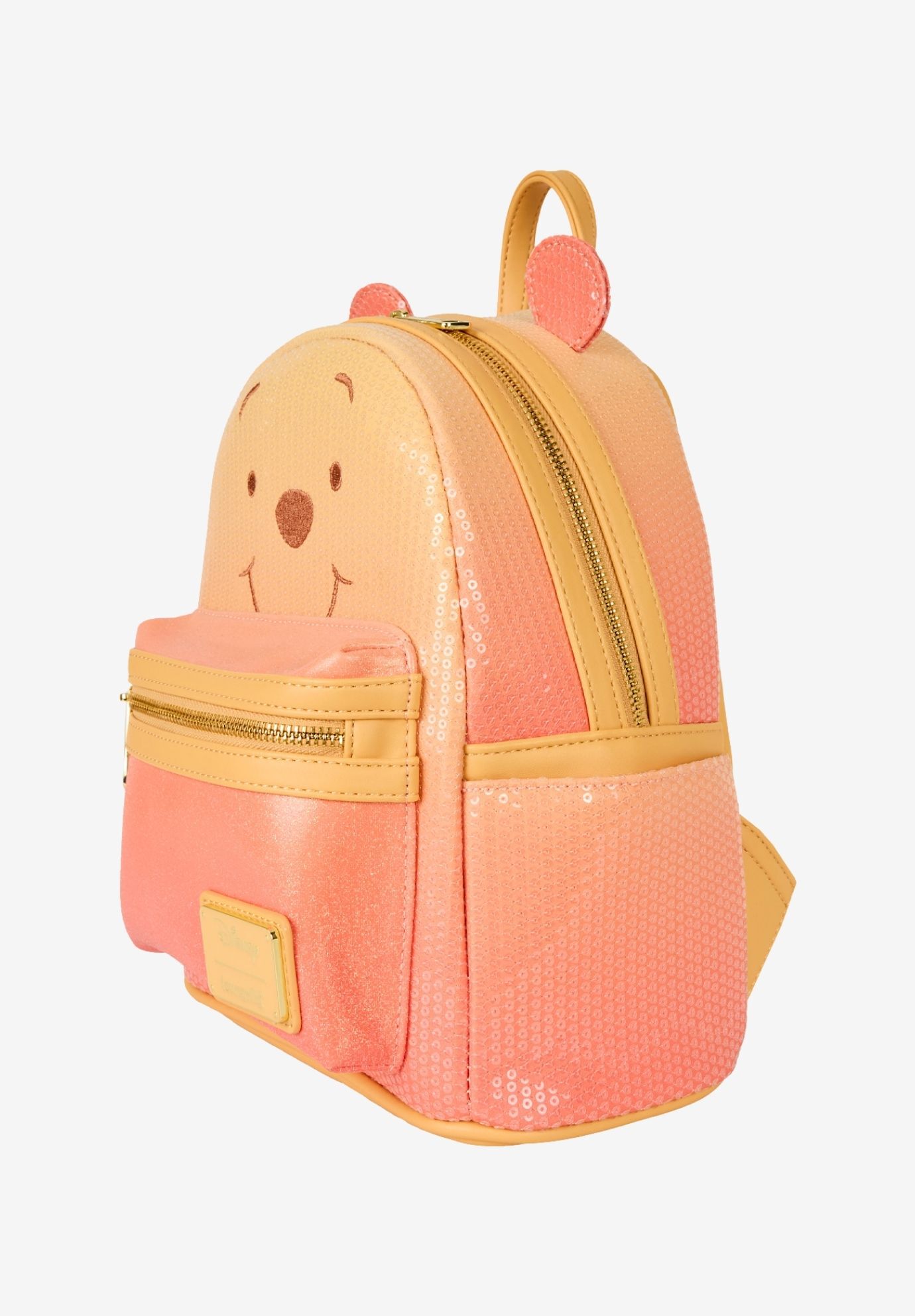 Loungefly x Disney Winnie the Pooh Sequin & Glitter Mini Backpack, ORANGE, alternate image number 3