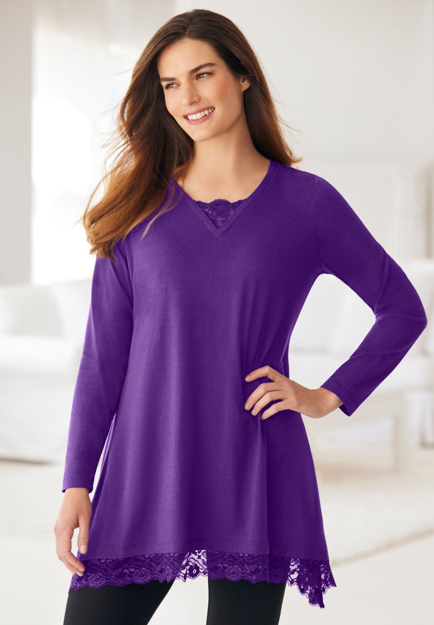 Sharkbite Lace Trim Tunic, , alternate image number 2