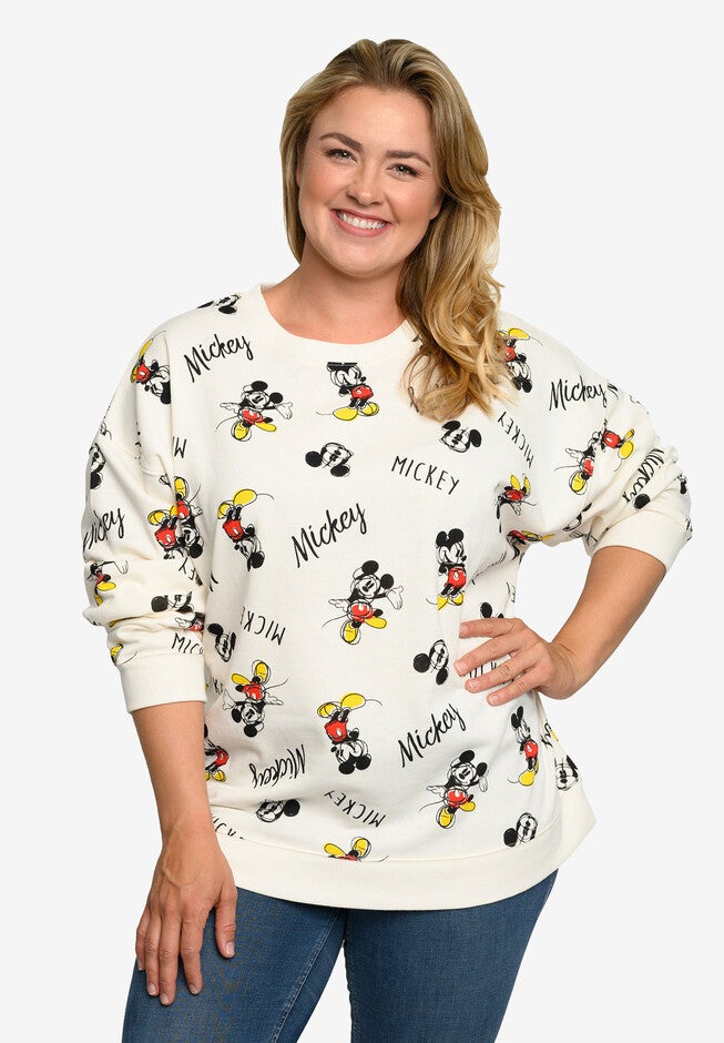 Mickey Mouse All-Over Print Fleece Long Sleeve Sweatshirt, , on-hover image number 1