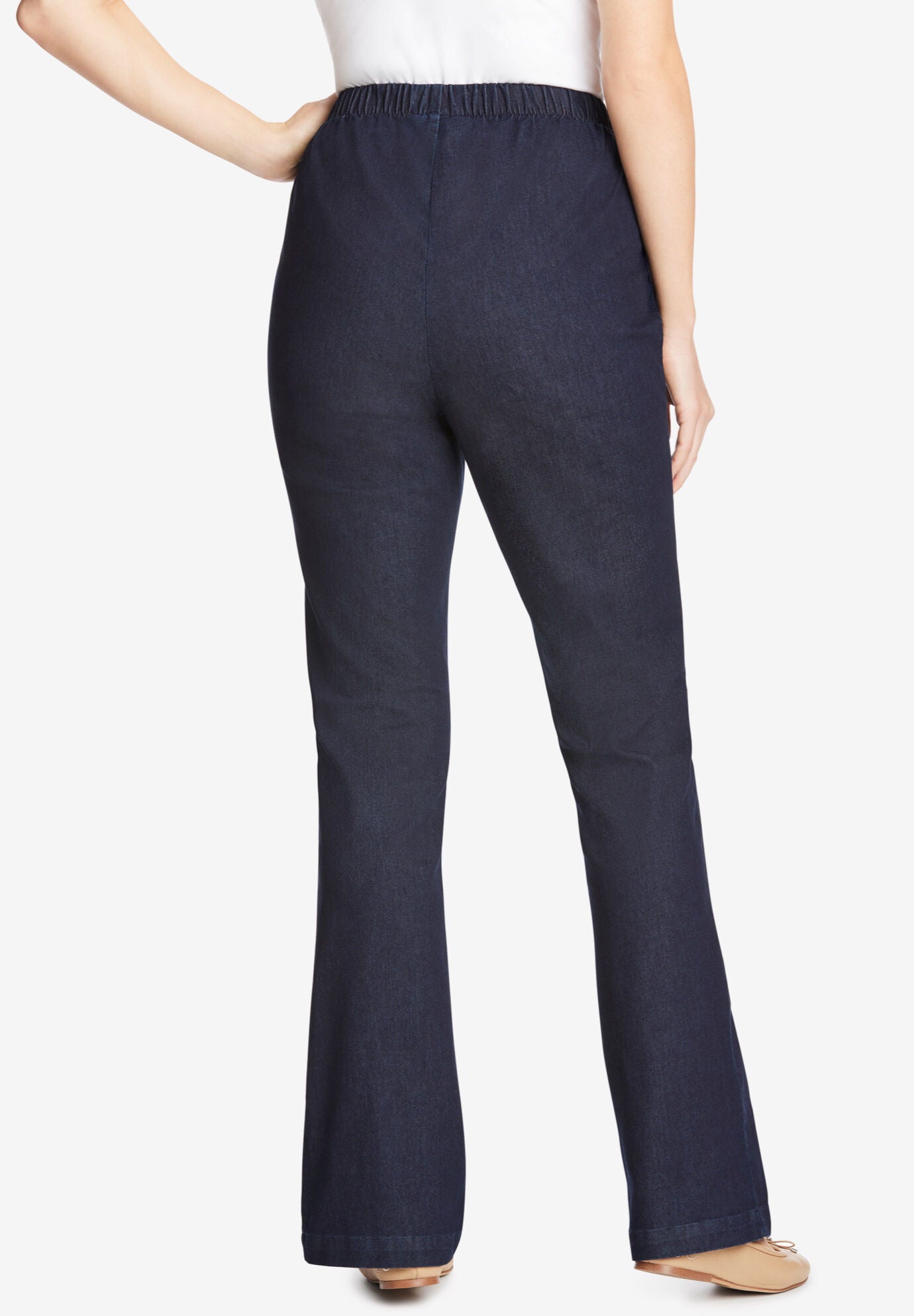 Fineline Stretch Denim Pull-On Bootcut Jeans, INDIGO, on-hover image number 1