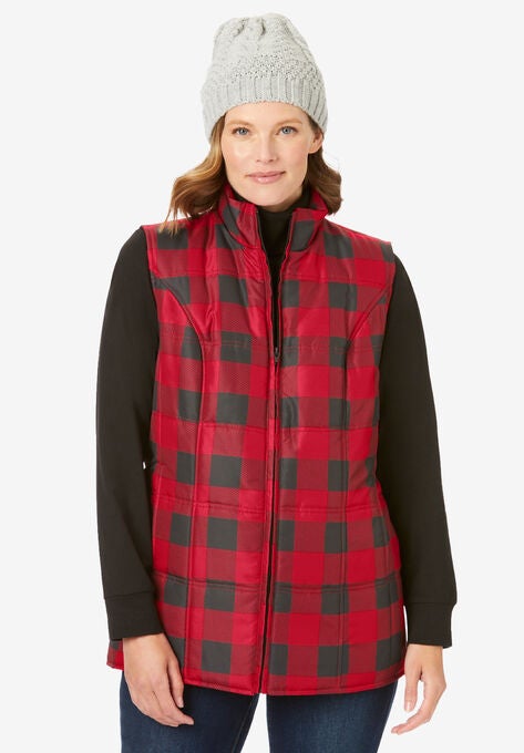 Quilted Vest, CLASSIC RED BUFFALO PLAID, hi-res image number null