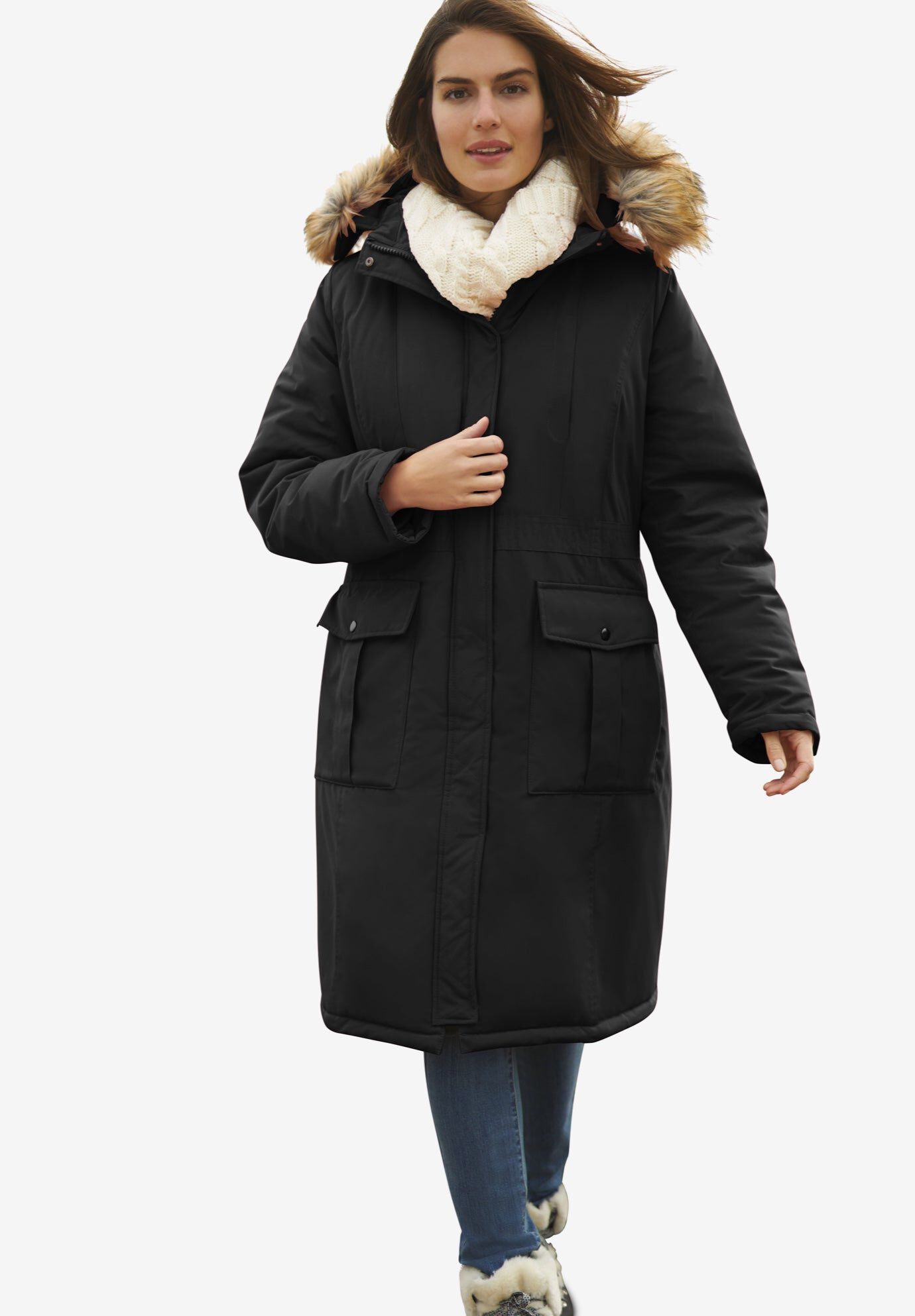 The Arctic Parka&trade; in Knee Length, BLACK, hi-res image number 0