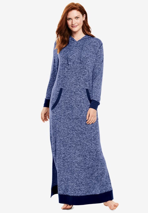 Marled Hoodie Sleep Lounger , EVENING BLUE MARLED, hi-res image number null