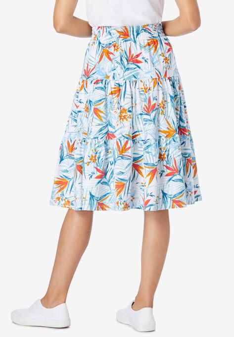 Jersey Knit Tiered Skirt, , on-hover image number null
