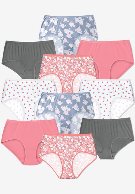 Pure Cotton Brief 10-Pack, ROSE PACK, hi-res image number null