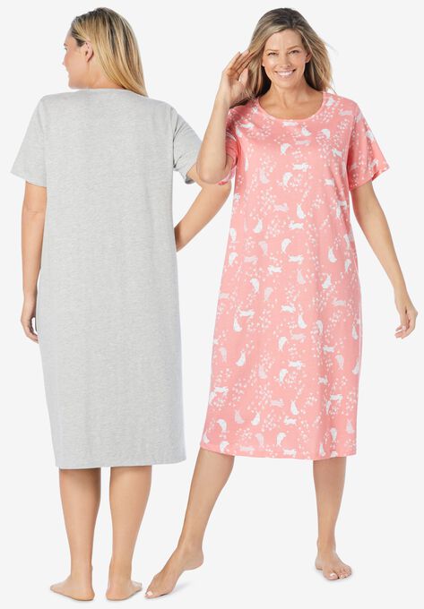 2-Pack Long Sleepshirts , , on-hover image number null