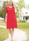 Short-Sleeve Crewneck Tee Dress, , alternate image number null