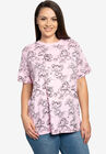 Disney Minnie Mouse T-Shirt All-Over Sketch Print Pink, , alternate image number null