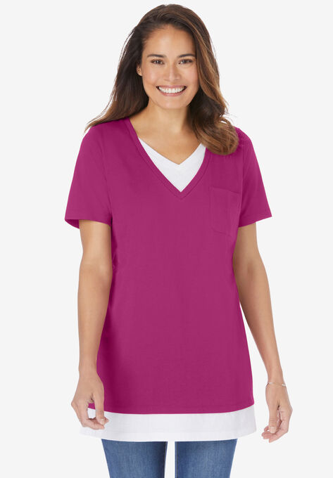 Layered-Look Tunic, RASPBERRY, hi-res image number null