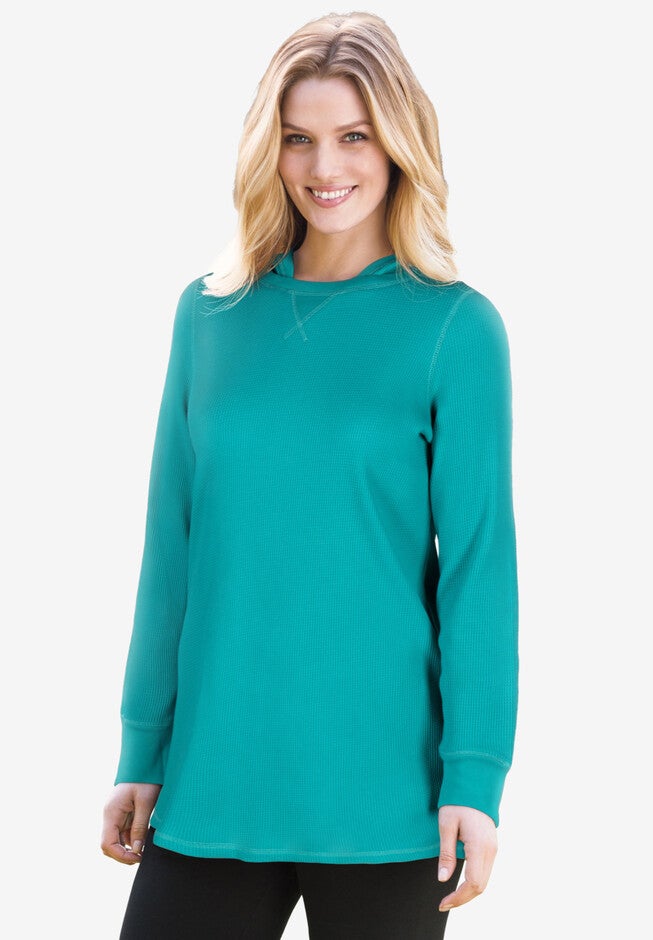 Knit Thermal Hoodie., WATERFALL, hi-res image number 0