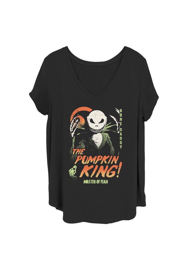 Pumpkinking Tee V-Neck T-Shirt, BLACK, hi-res image number null