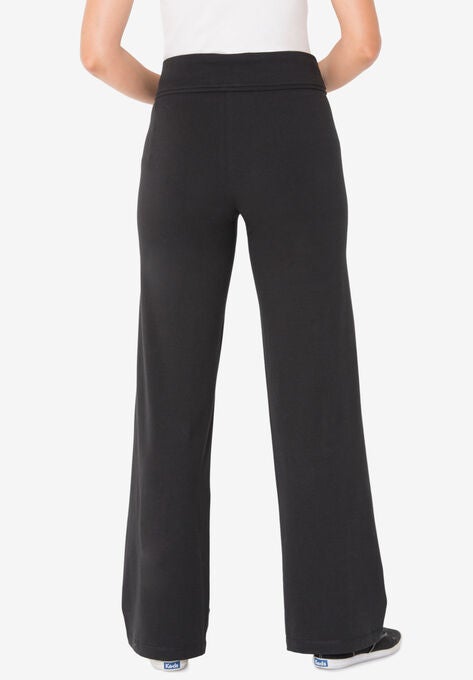 Stretch Cotton Wide Leg Pant, , on-hover image number null