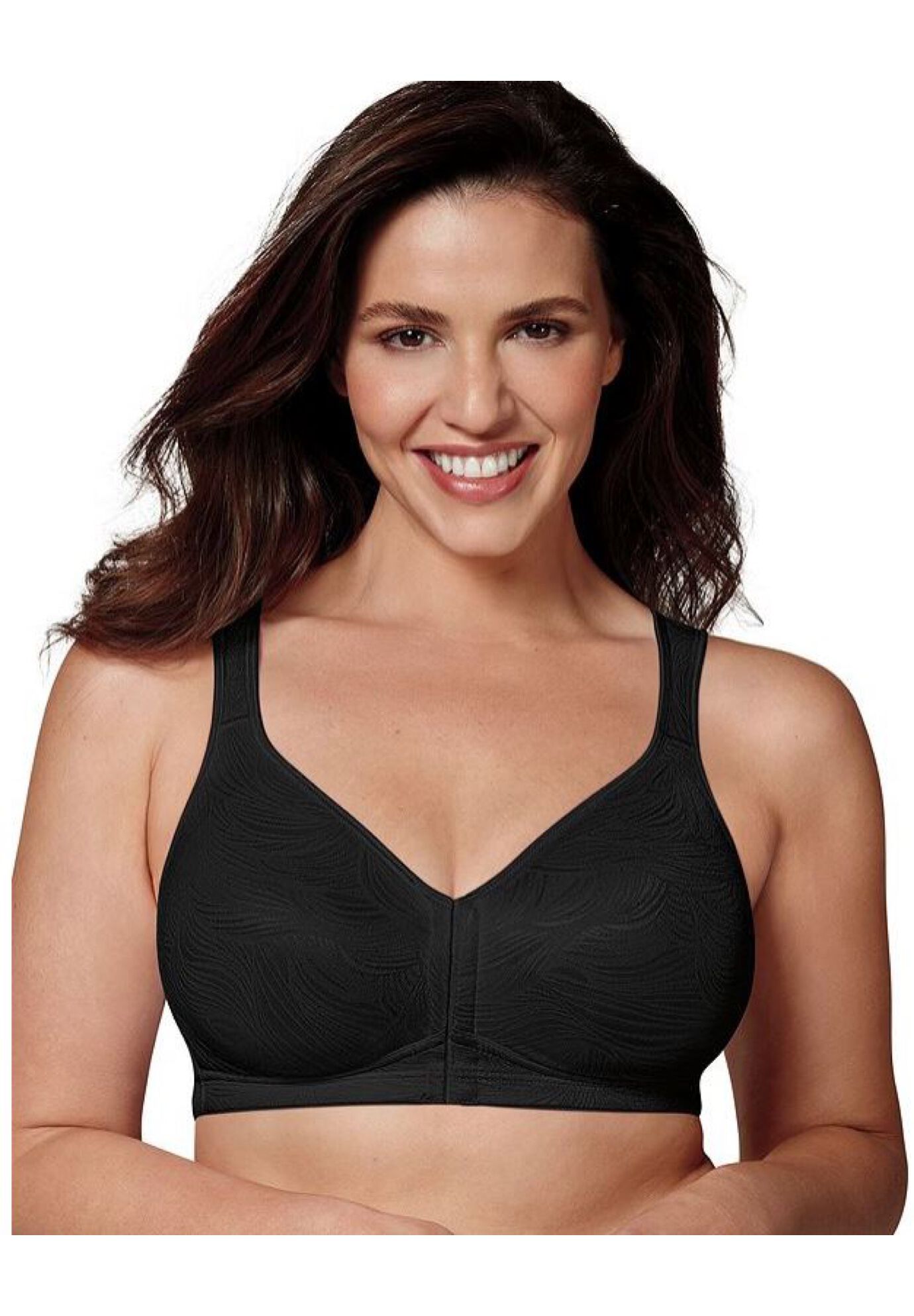 18 Hour Posture Boost Wirefree Bra, BLACK, hi-res image number 0