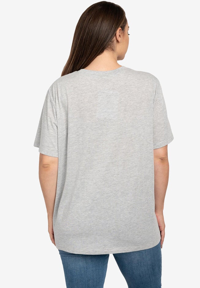 Women's Plus Size Disney Eeyore Butterfly Heather Gray Short Sleeve T-Shirt, , on-hover image number null