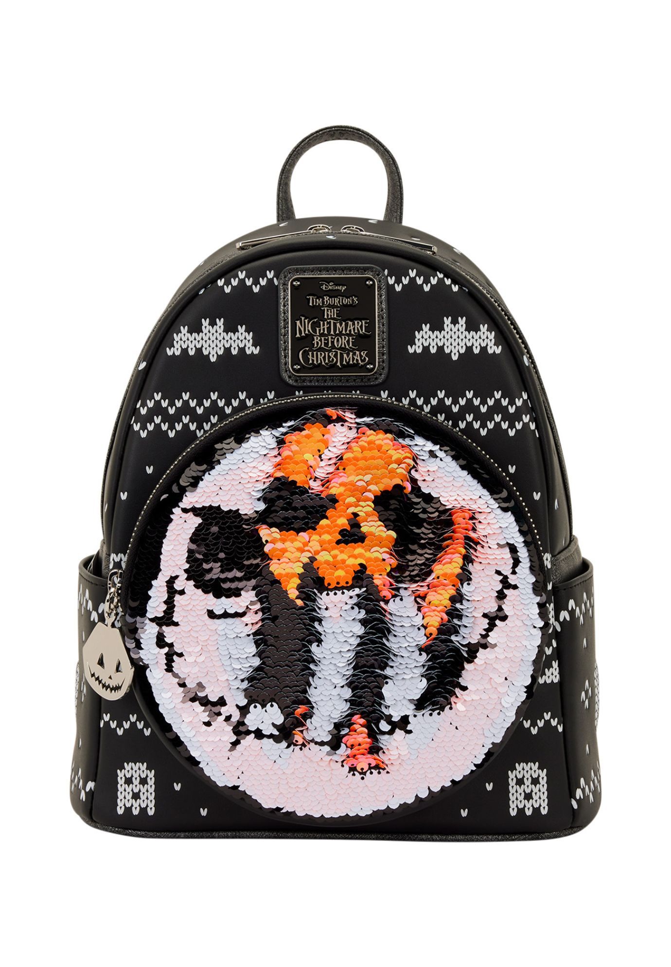 Loungefly x The Nightmare Before Christmas Jack Skellington Reversible Sequins Mini Backpack, BLACK, alternate image number 2