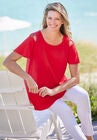 Lace-Detail Cold-Shoulder Tee, , alternate image number null
