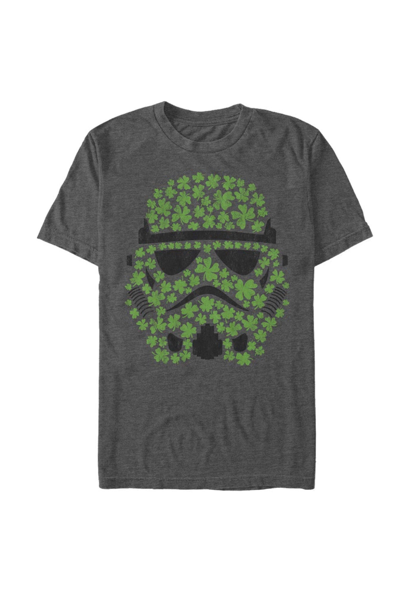 Trooper Clover Drawn Relaxed Fit Boyfriend T-Shirt, CHARCOAL HEATHER, hi-res image number 0