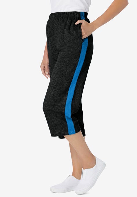 side stripe COTTON french TERRY capri, , alternate image number null