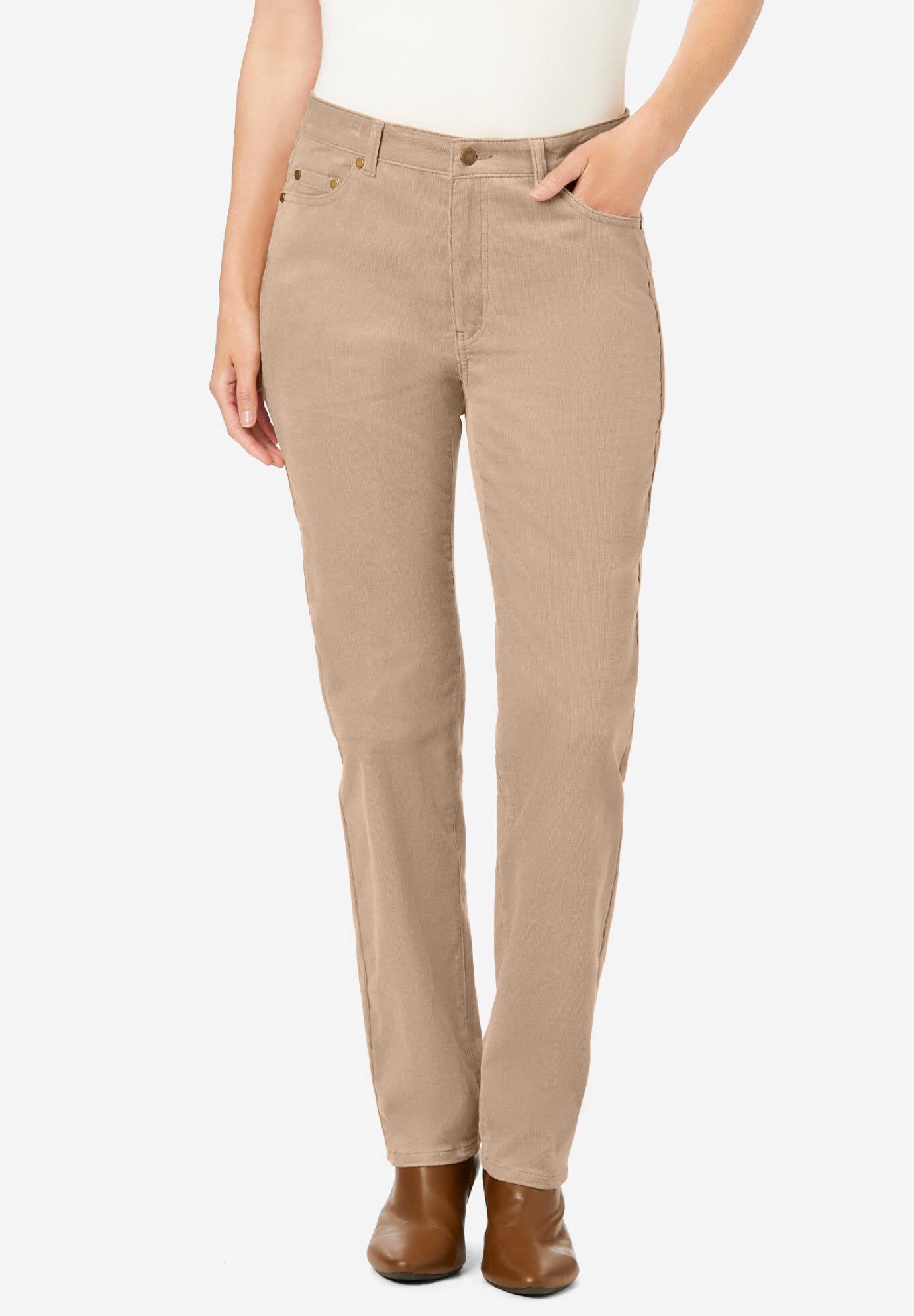 Corduroy Straight Leg Jeans