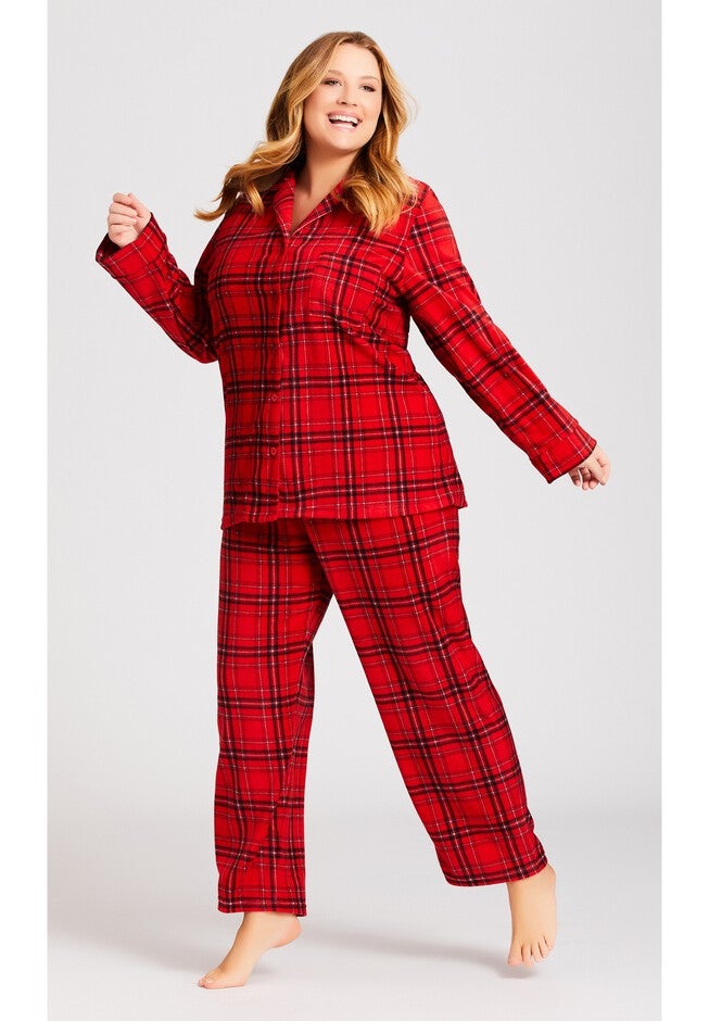 Fleece Check Sleep Top, CHECK, alternate image number null