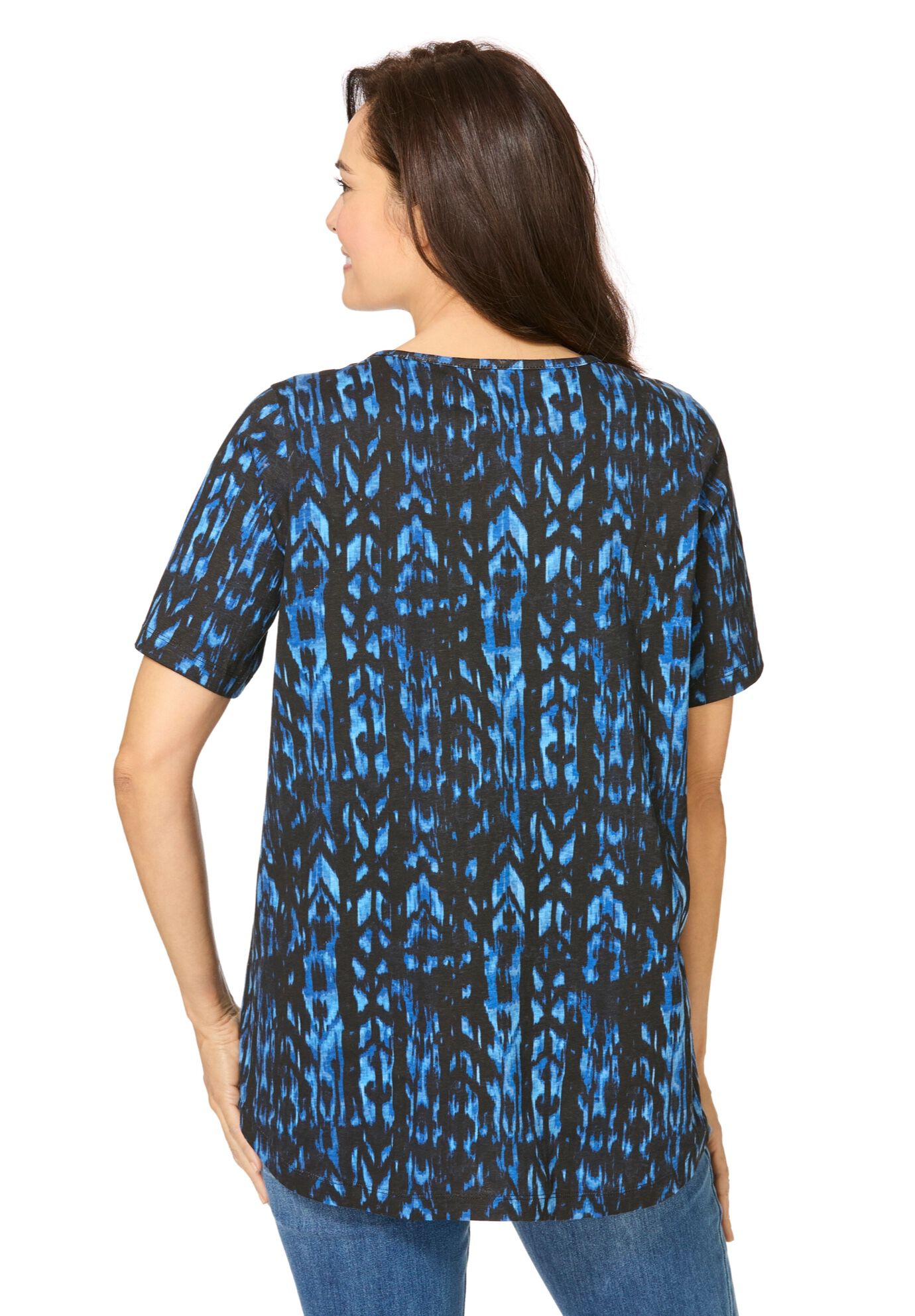 Criss Cross Tee, NAVY TIE DYE, alternate image number 3