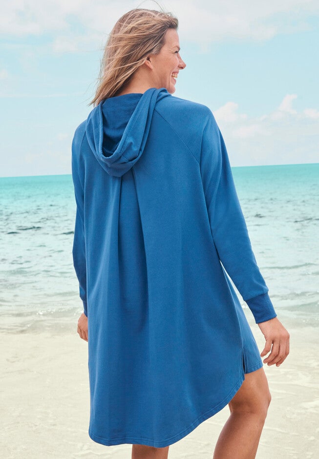 Cotton Zip Neck hoodie CoverUp, , on-hover image number 1