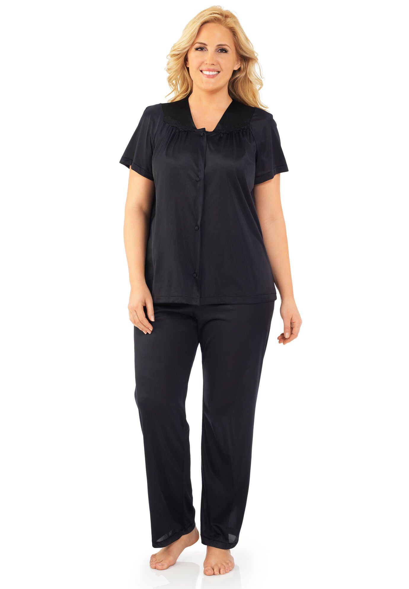 Short Sleeve Pajama, MIDNIGHT BLACK, hi-res image number 0