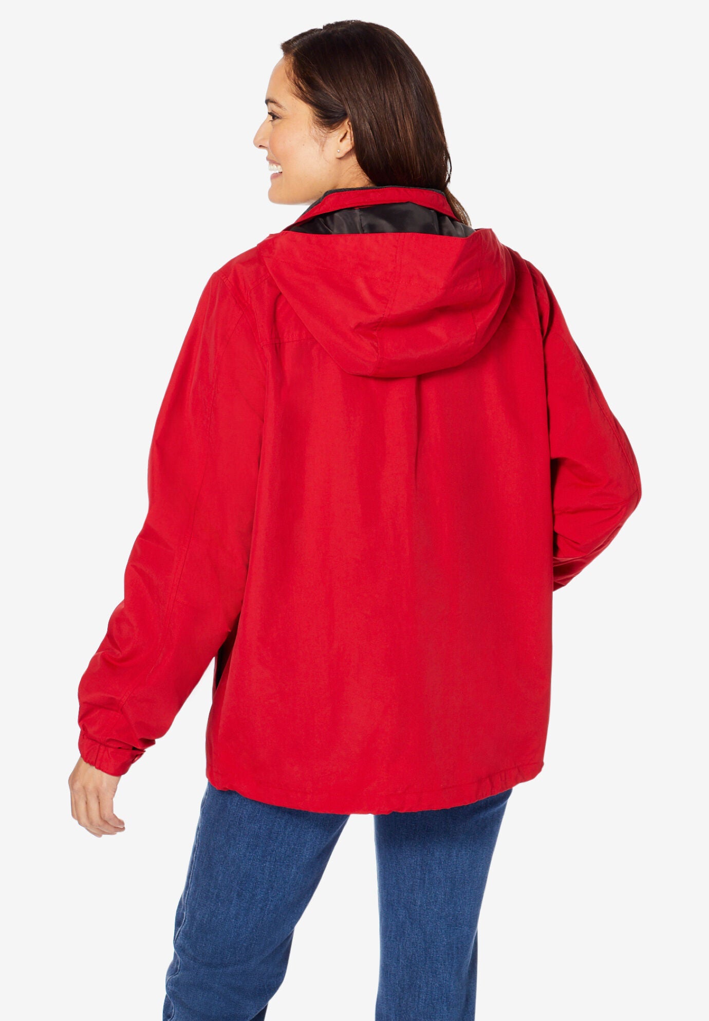 Fleece-Lined Taslon&reg; Jacket, CLASSIC RED, on-hover image number 1