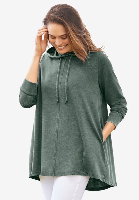 Pleat-Back Swing Sweatshirt, , alternate image number null