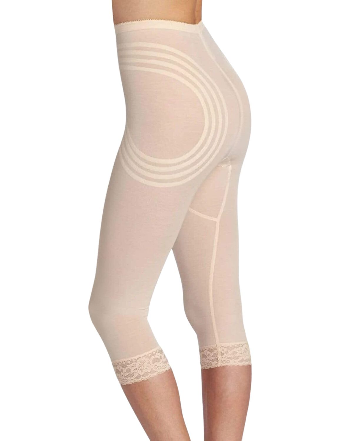 Firm to Extra Firm Support Breathable Waistline Capri Pant Liner With Power Mesh Fabric, BEIGE, on-hover image number 1