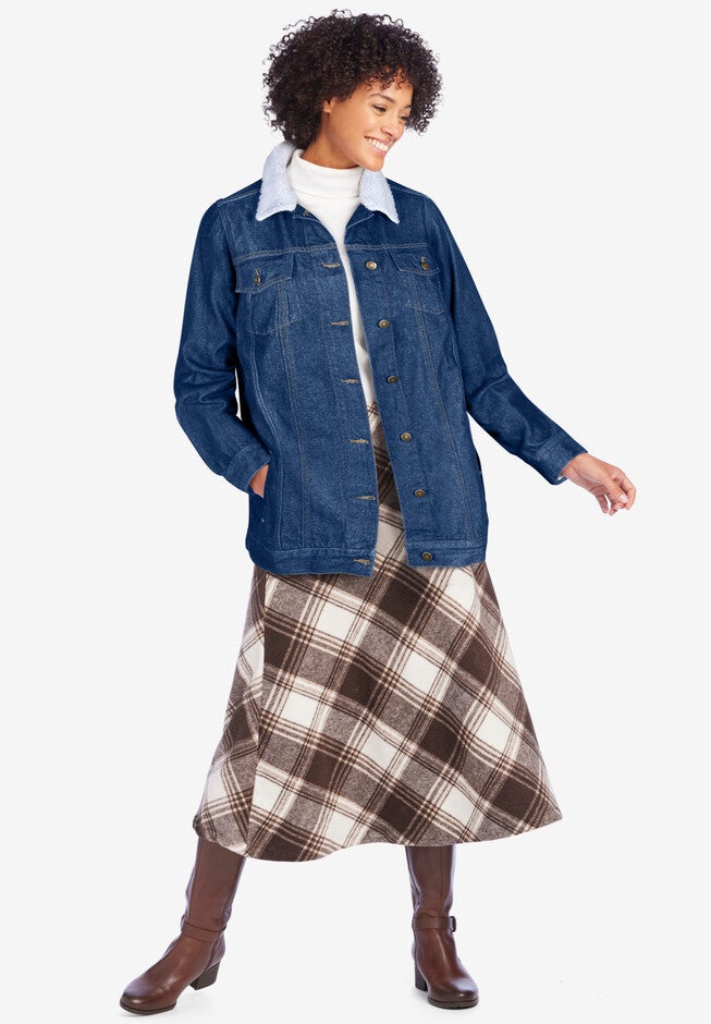 Berber Trim Jacket, MEDIUM STONEWASH, hi-res image number null