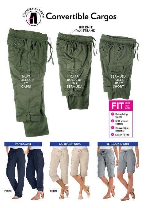 Convertible Length Cargo Capri Pant, , alternate image number null