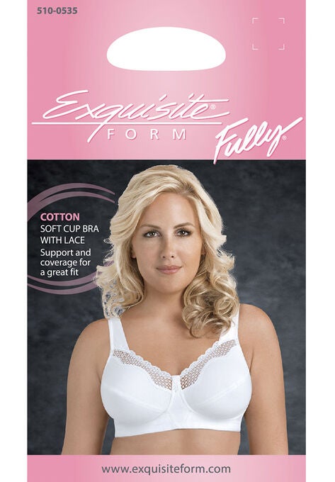 Fully® Cotton Soft Cup Lace Bra, , alternate image number null
