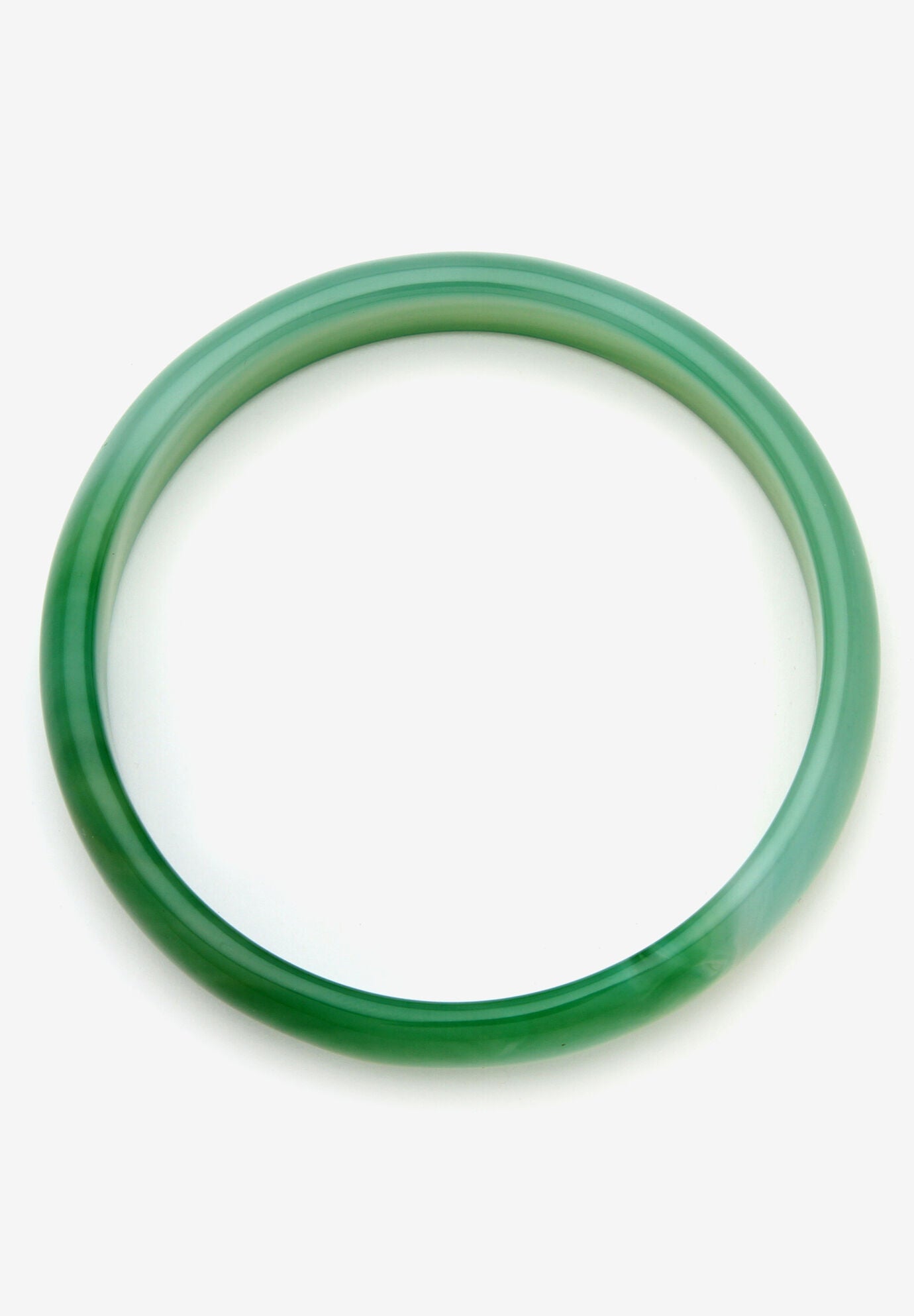 Genuine Green Agate Bangle Bracelet (13mm), 8.5 inches, , on-hover image number 1