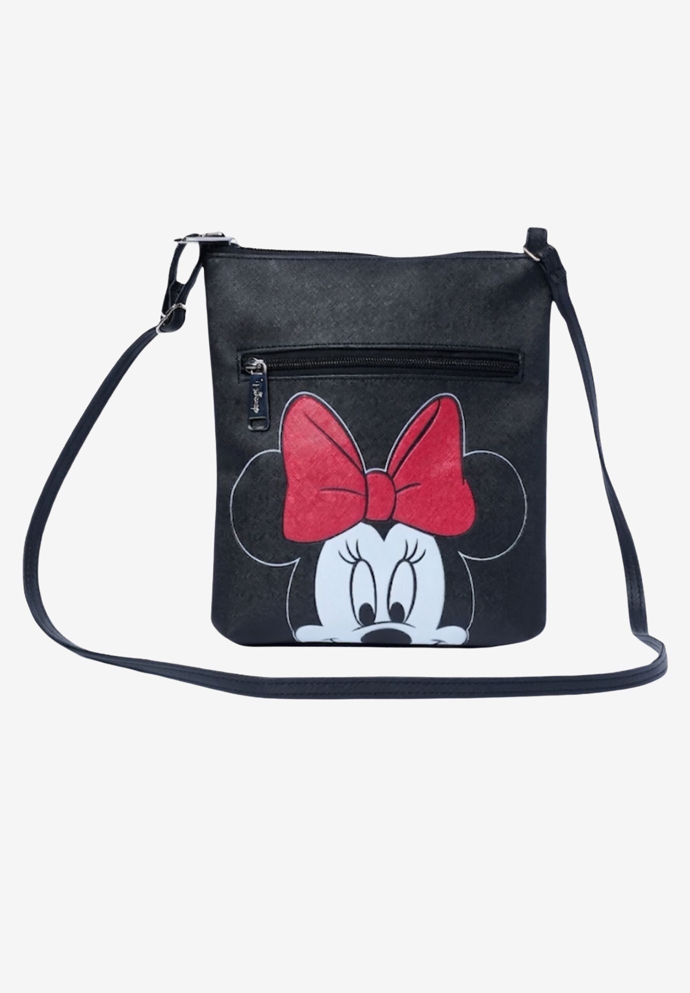 Disney Minnie Mouse Crossbody Purse Passport Bag Travel Black Faux Leather, BLACK, alternate image number 2