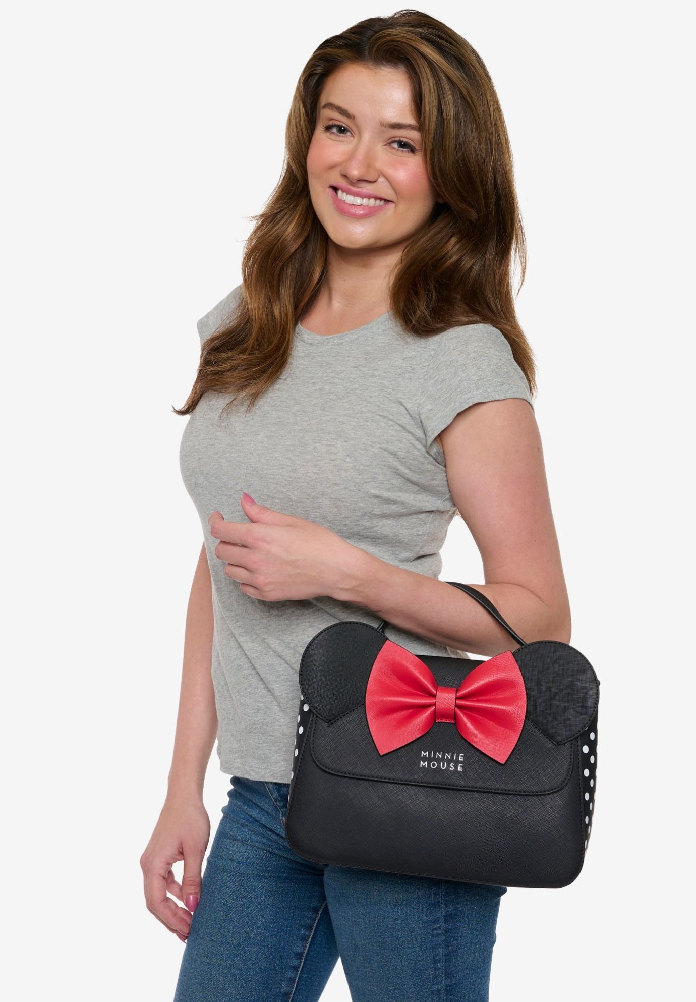 Loungefly X Disney Minnie Mouse Crossbody Purse With Ears And Bow, BLACK, alternate image number 4